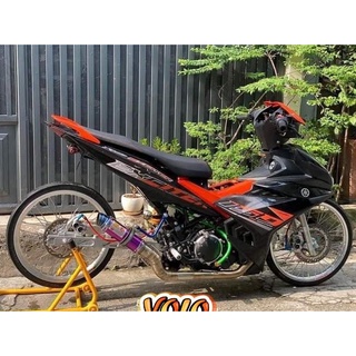 Tem Exciter 150 yamaha  kiểu zin đen cam - Độ dán team trùm decal xe máy - Team trùm ex decal rẻ đẹp và chất  đen cam