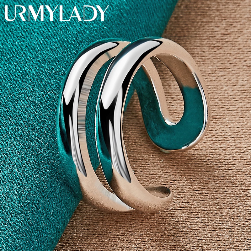 URMYLADY Nhẫn đôi tròn bạc 925 - Trang sức thời trang, nhẫn cưới quyến rũ