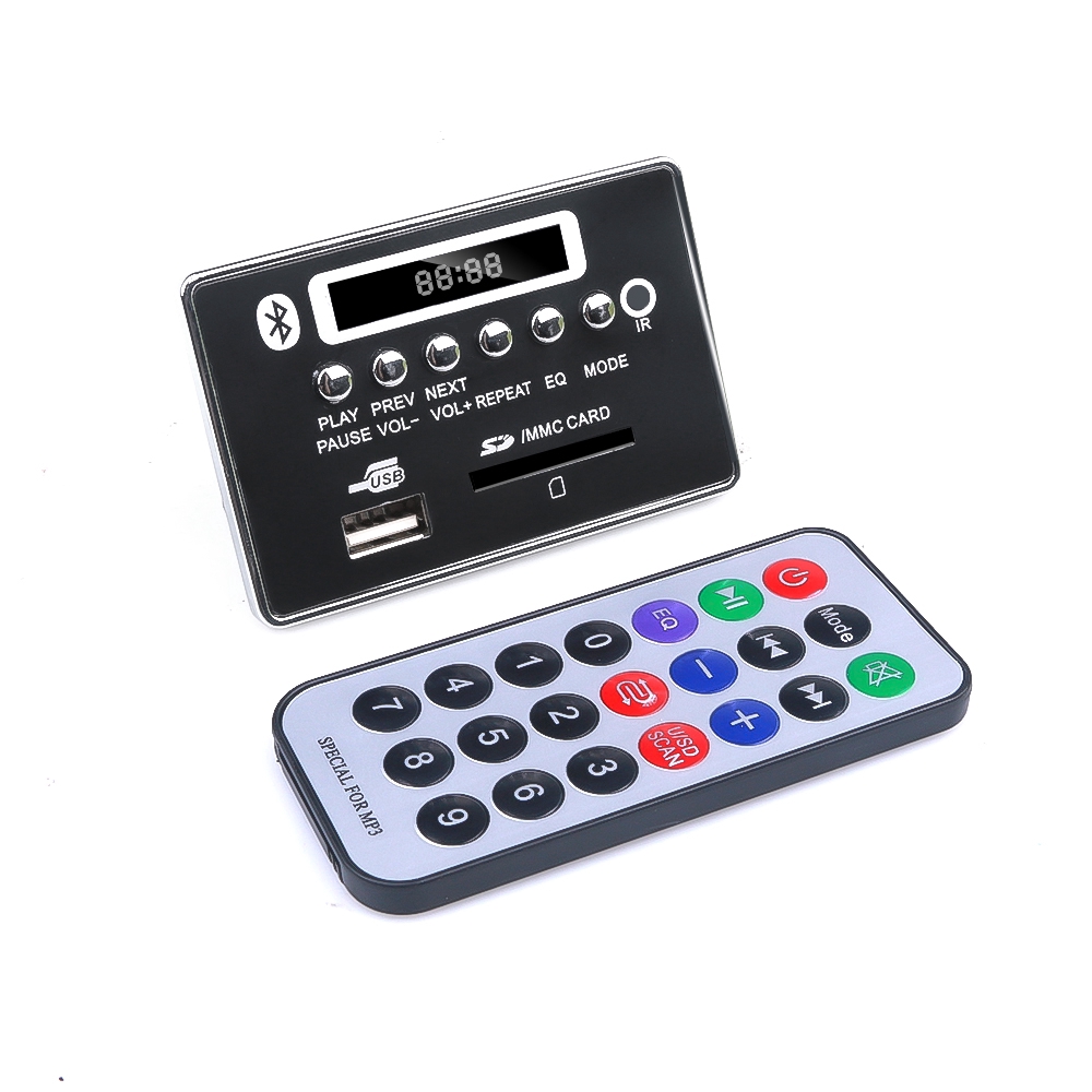 Bảng mạch giải mã âm thanh Bluetooth Mp3 5v 12v Usb Tf Fm tiện dụng dành cho xe hơi