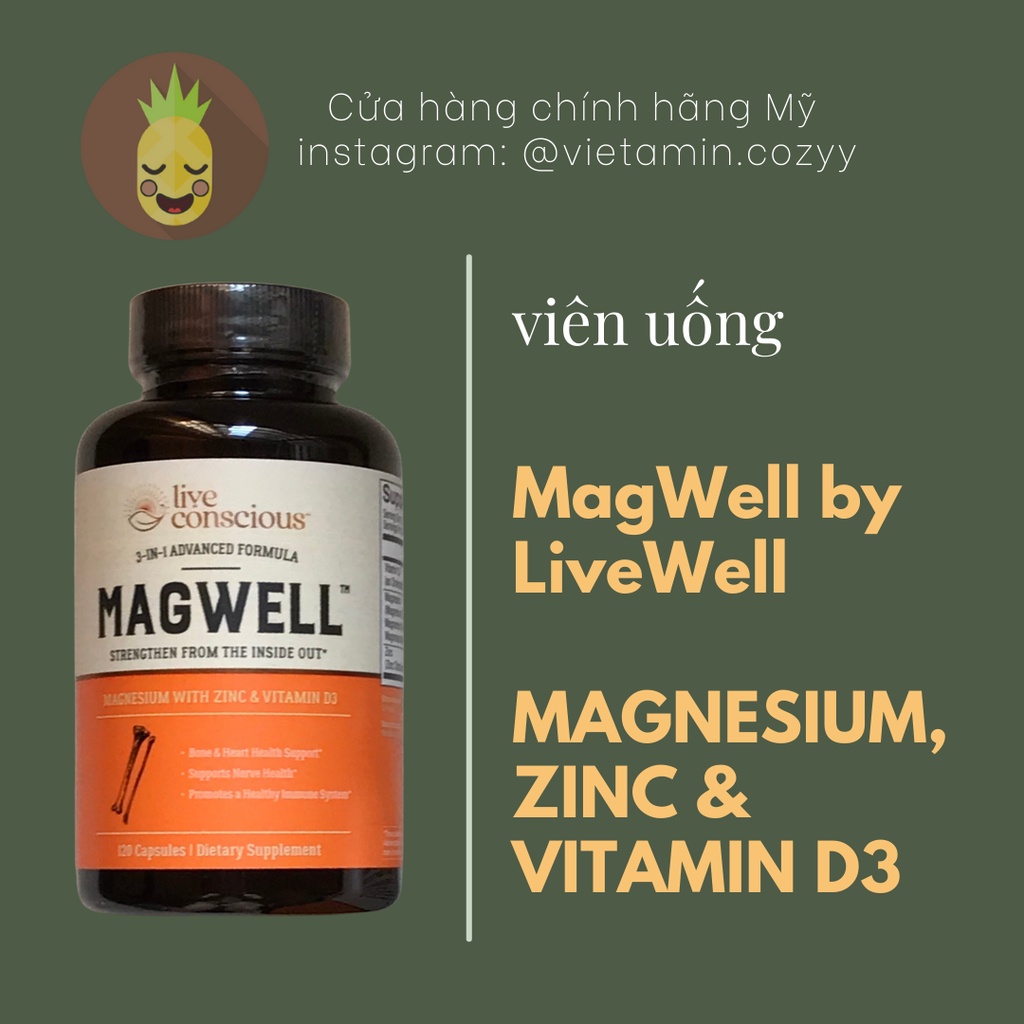 Viên Uống Chắc Khỏe Xương Khớp Hỗ Trợ Tim Mạch Cơ Bắp Magwell Magnesium Zinc And Vitamin D3 6770