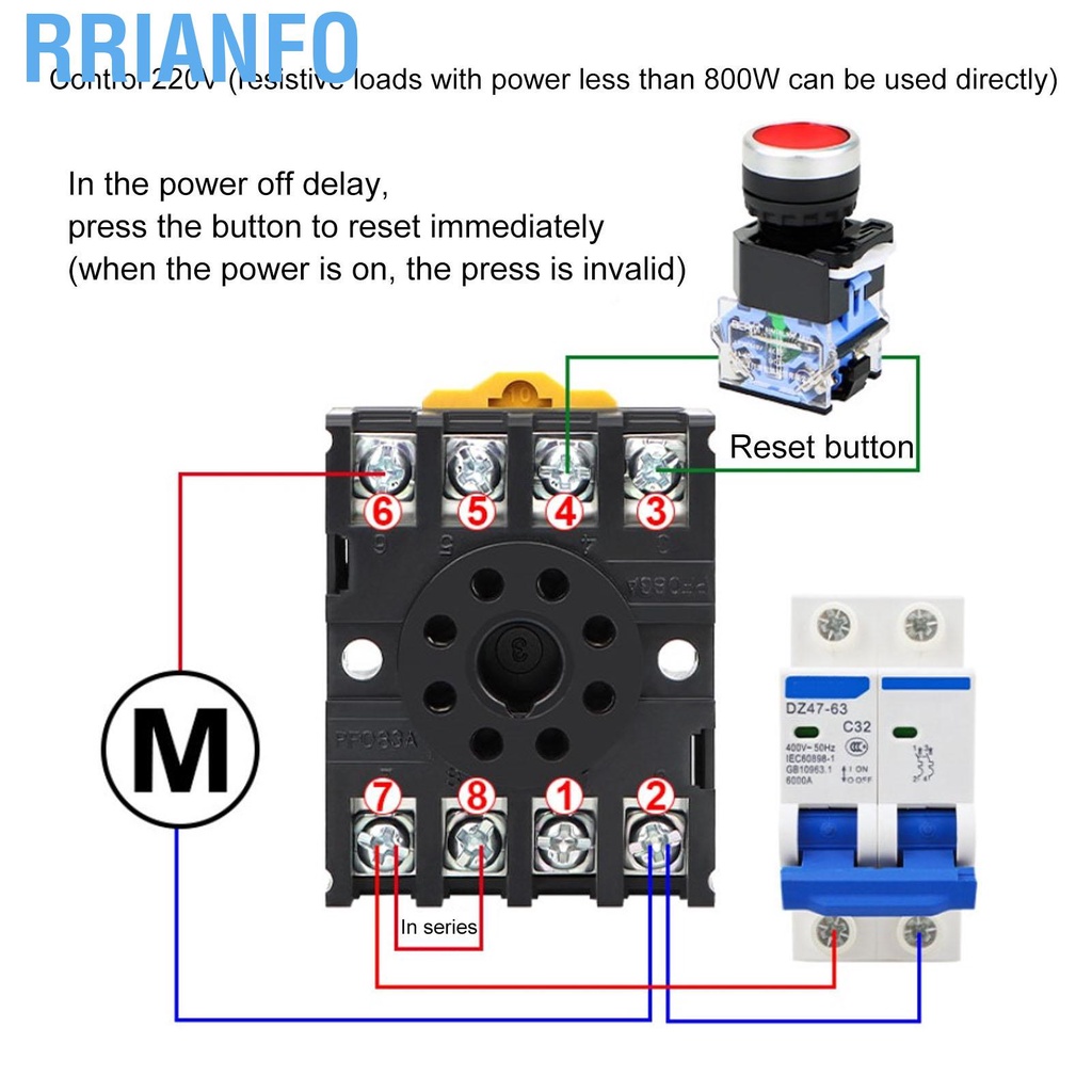 Rrianfo Rơ le đút tắt nguồn thời gian hẹn giờ chính xác cao AC200‑220V ST3PF