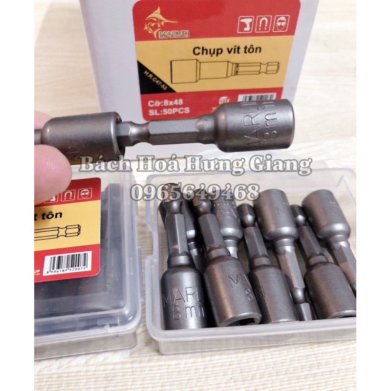 Đầu Chụp Bắn Vít Tôn Marlin 8mm Lục Giác Cao Cấp (Ảnh Thật)