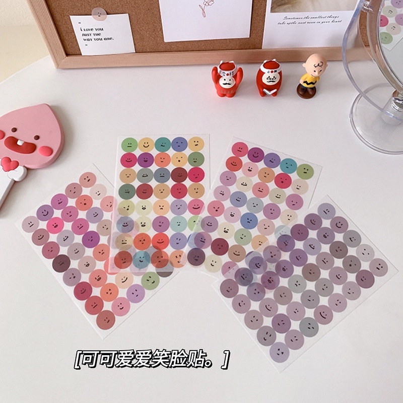 Sticker cute dán sổ mũ bảo hiểm điện thoại laptop trang trí sổ tay DIY bullet journal hình dán chấm bi dễ thương K49