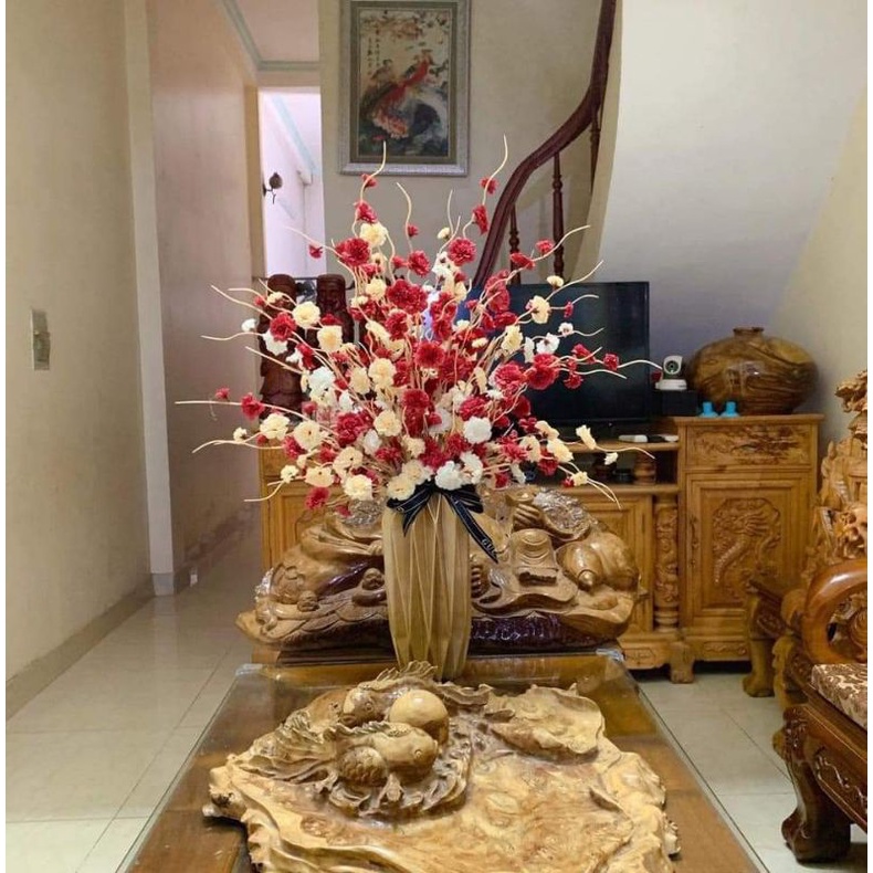 Cành Anh Đào Râu cành phăng khô leo dài 1m hoa giả trang trí | Shopee ...