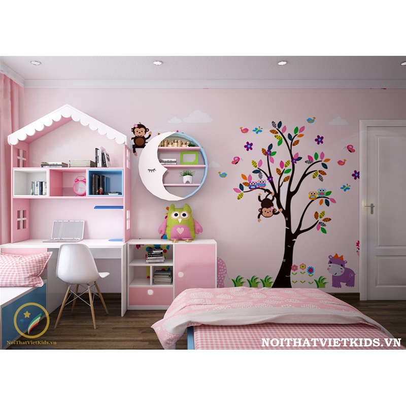 Trang trí phòng ngủ cho bé gái thích màu hồng cực yêu với giường ...