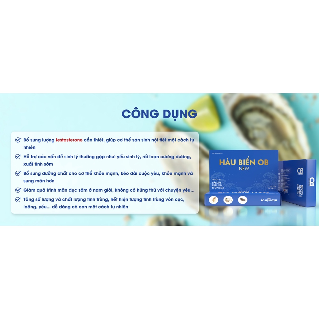 Ảnh HOBN-Hàu Biển OB New GrowGreenAz- Cải thiện tình trạng xuất tinh sớm, rối loạn cương dương, yếu sinh lý(20 viên ) 3