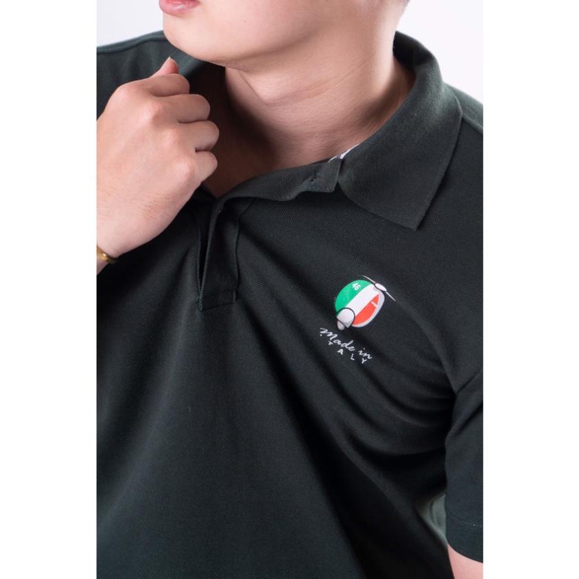 Áo Thun Polo Nam Tay Ngắn Bẻ Cổ Màu Xanh Đen