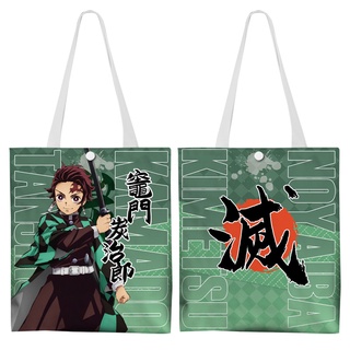 Demon Slayer Túi Vải Anime Túi Xách Sinh Viên Thời Trang Kimetsu No Yaiba Nezuko Tanjirou Shinobu Túi Tote