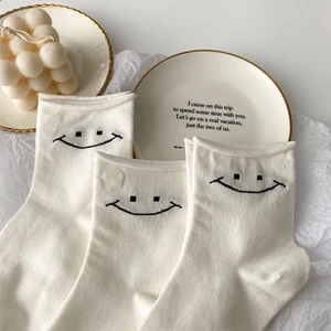 Tất cổ cao mặt cười Hàn Quốc chất cotton co giãn xinh