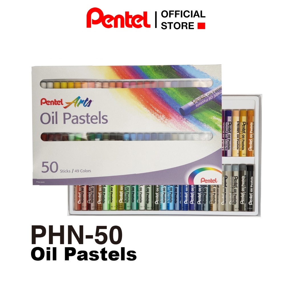 Ảnh Phấn/ Sáp Dầu Pentel  Oil  Pastel PHN - 50 màu  | Màu Sắc Pastel Tươi Sáng Phong Phú | An Toàn Cho Sức Khỏe Người Dùng | 1