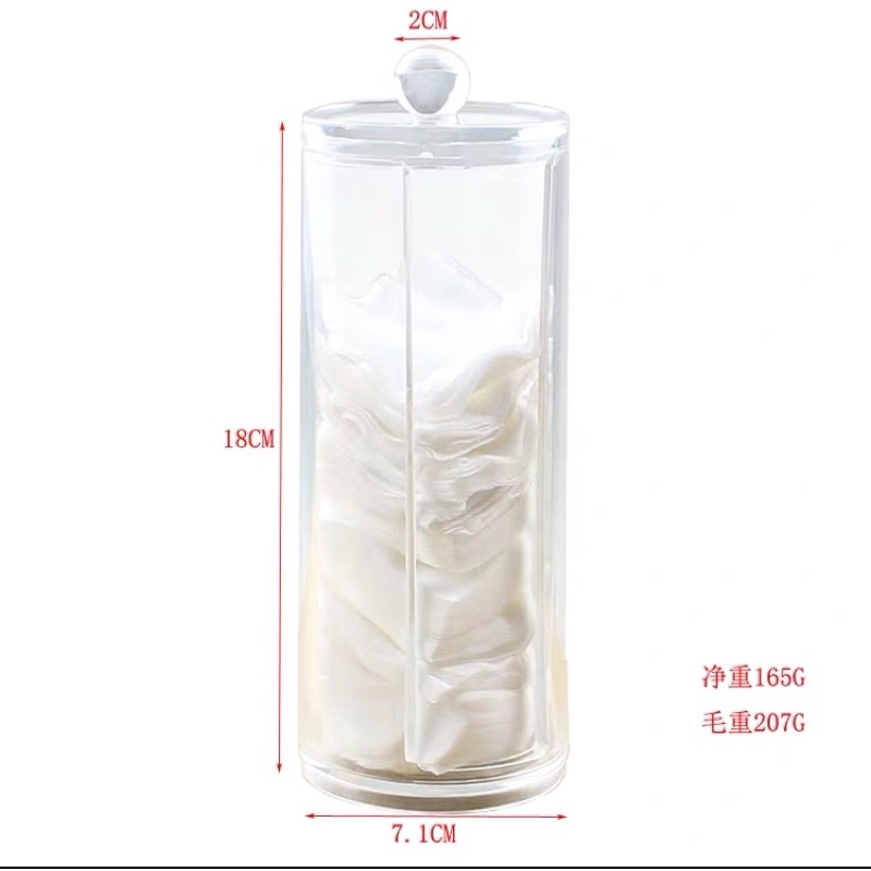 Hộp đựng bông tẩy trang kết hợp bông tăm 2 tầng tiện lợi