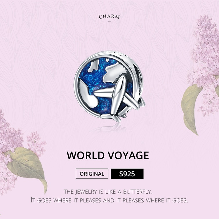 BAMOER Mặt Dây Chuyền Bạc 925 DIY SCC1568 Họa Tiết Voyage Độc Đáo