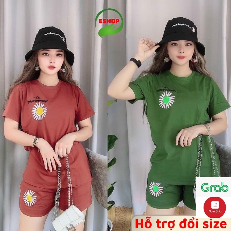 Đồ bộ nữ đồ mặc nhà thể thao thun co giãn bigsize 45 -85kg Sét đồ bộ nữ thun nữ đẹp quần đùi set ngố  BD02 ESHOP