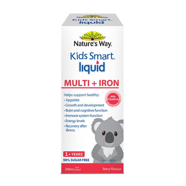 Nature's Way Kids smart Multi Iron Liquid Bổ sung vitamin và khoáng