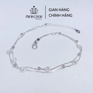Lắc Chân Nữ Hoa Hồng Dây Kép Bạc 925 - Minh Canh Jewelry