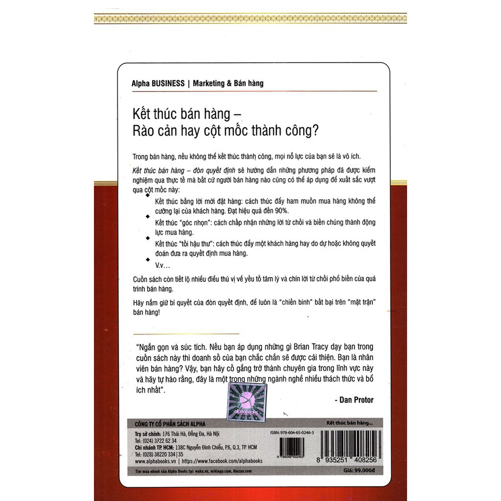 Ảnh Sách - Kết Thúc Bán Hàng - Đòn Quyết Định- The Art of Closing The Sale - Brian Tracy (Tái Bản) 3
