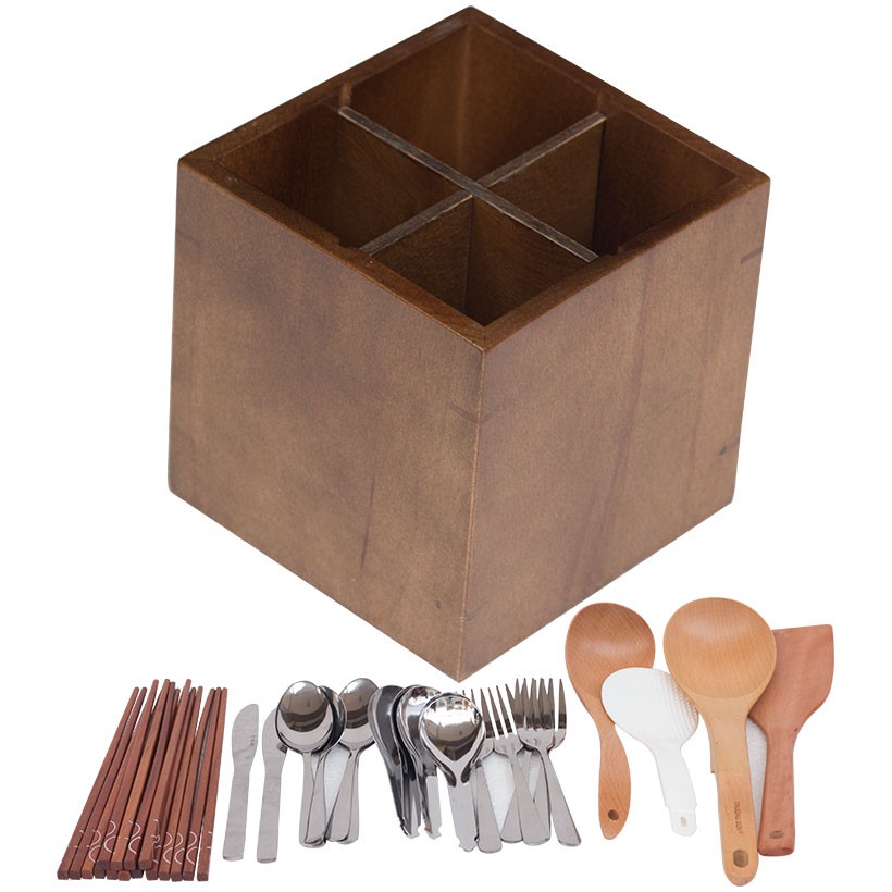 Ống Đựng Đũa Để Bàn Bằng Gỗ Nhatvywood CH06