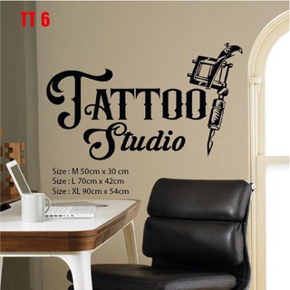 Decal in trang trí Tattoo Studio ( Nền trắng hình màu đen ), thu hút khách hàng, tạo điểm nhấn, tăng doanh thu  P1