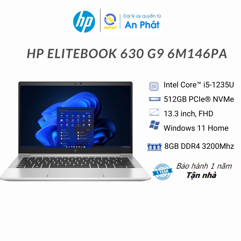 [Mã ELHP2TR5 giảm 12% đơn 18TR] Laptop HP EliteBook 630 G9 6M143PA / 6M145PA / 6M146PA (Gen 12- New 2022)