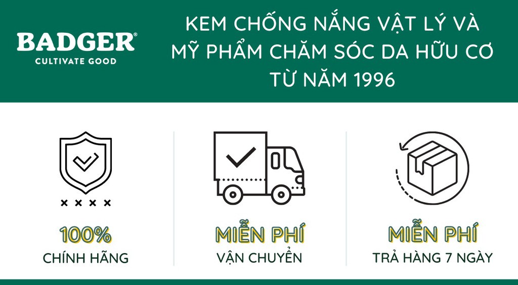 Mô tả Son dưỡng môi hữu cơ BADGER - Classic Unscented Lip Balm USDA Organic - không màu không mùi 4.2gr - 2
