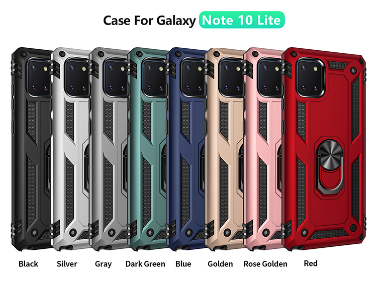 Dành cho Samsung Galaxy Note 10 Lite Vỏ bảo vệ quân sự hạng nặng Armor có giá đỡ nhẫn