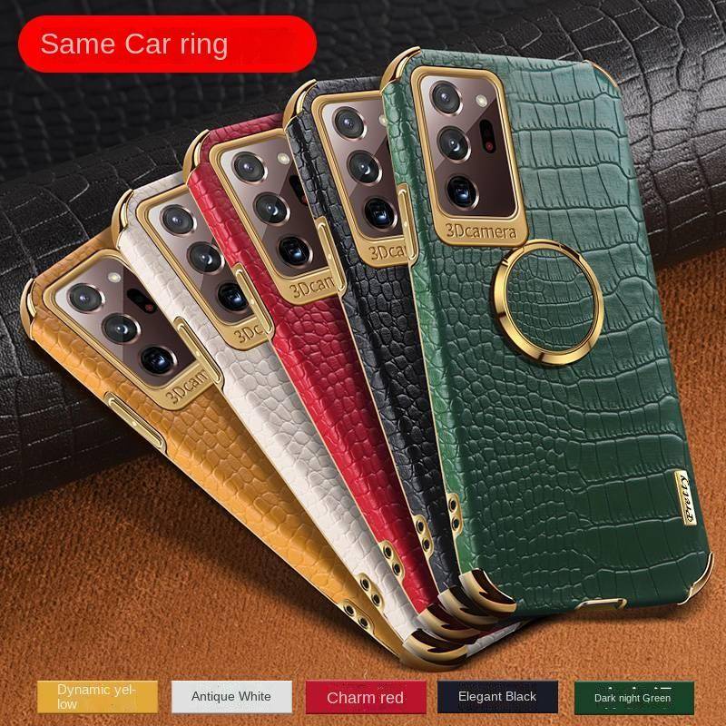 Ốp Điện Thoại Da Chống Sốc Mạ Điện Có Vòng Đỡ Cho Samsung Note 20 10 Plus 20 Ultra 10 Ultra 10 Lite M60S