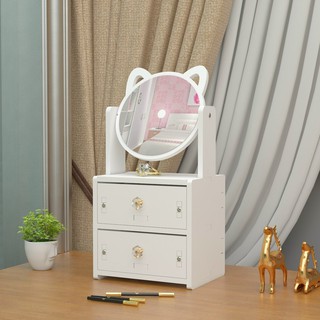 (Cao Cấp) kệ đựng mỹ phẩm mini có gương,cao cấp,thiết kế sang trọng tiện lợi cho phòng ngủ
