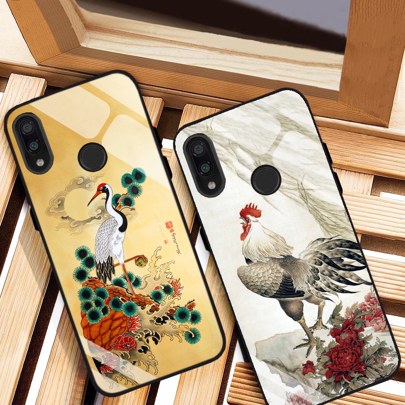 Yoedge 2 Pezzi Cover Per Xiaomi Redmi Note 7 / Note 7 Pro - Custodia In Silicone Morbido Con Disegno Drago - Ultra Sottile E Antiurto (Nero + Bianca) - 2