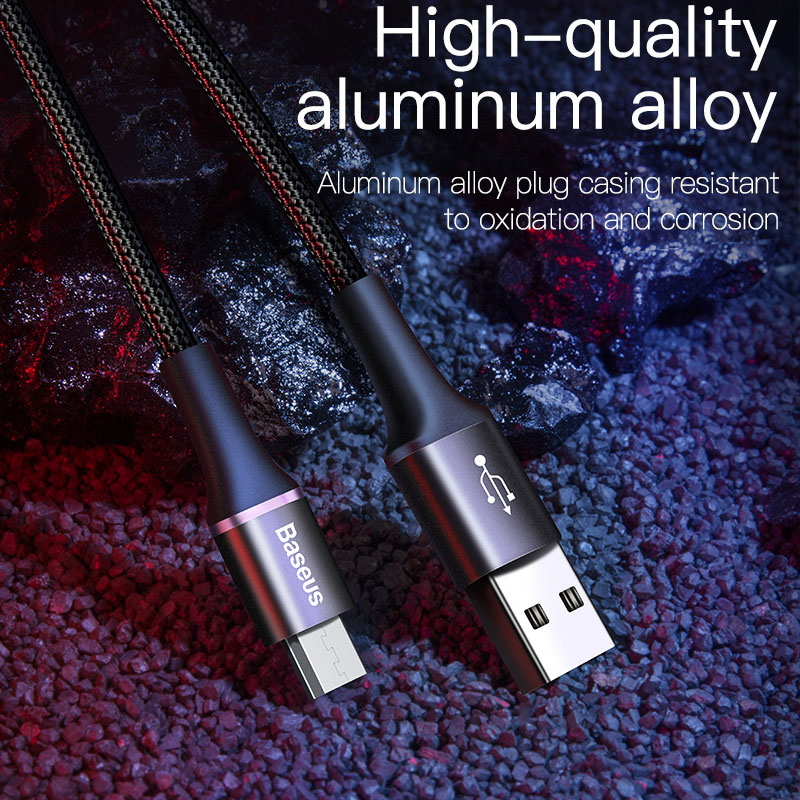 Ảnh Dây Cáp Baseus 3A Cổng Micro USB Sạc Nhanh Có Đèn LED Phát Sáng Dài 1M Cho Samsung Xiaomi Android 2