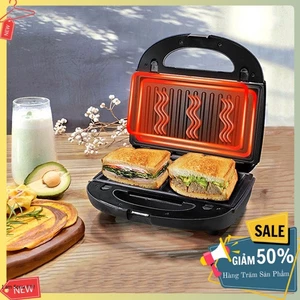 Máy kẹp bánh mì HAEGER RAF 750W gia nhiệt kép, chống dính telfon siêu bền