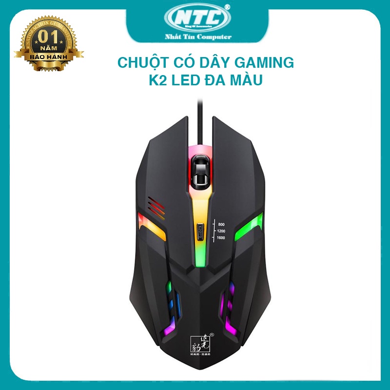 Chuột chuyên game K2 Led đa màu dpi 1600 (Đen) Nhất Tín Computer ...