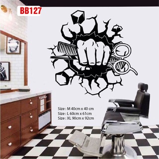 Decal Trang trí, Salon cắt tóc, Barber Shop, Cú đấm, thu hút khách hàng BB127
