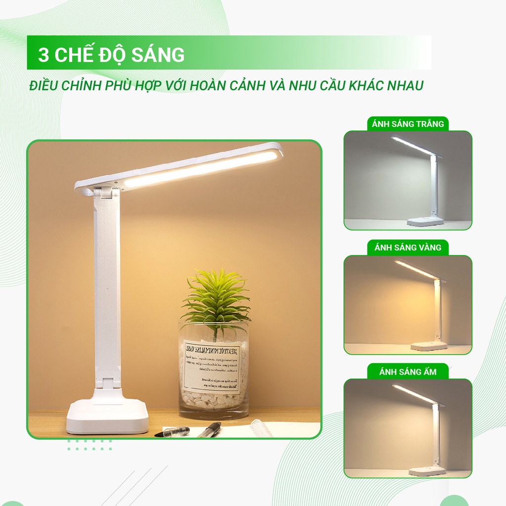 Đèn học để bàn tích điện Belly Baby, đèn bóng LED chống cận thị 3 màu ánh sáng đọc sách làm việc | BigBuy360 - bigbuy360.vn