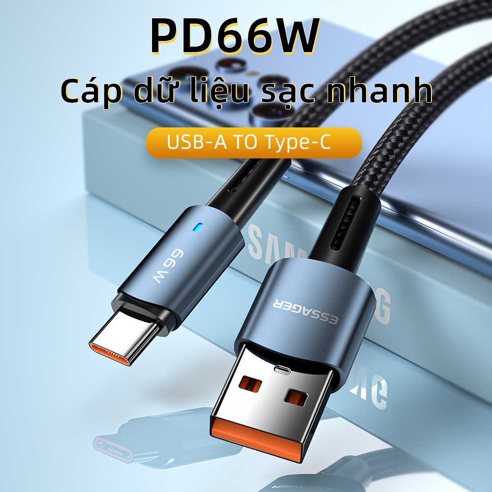 Ảnh Cáp sạc nhanh Essager 66W 6A USB to Type-C cho Huawei OPPO VIVO 1