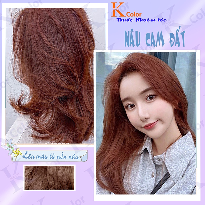Tóc màu nâu đất ánh hồng - Kỷ Nguyên Làm Đẹp