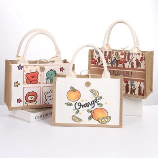 Túi tote, vải canvas, túi cói vintage thời trang dạo phố size lớn, tiện dụng bền đẹp