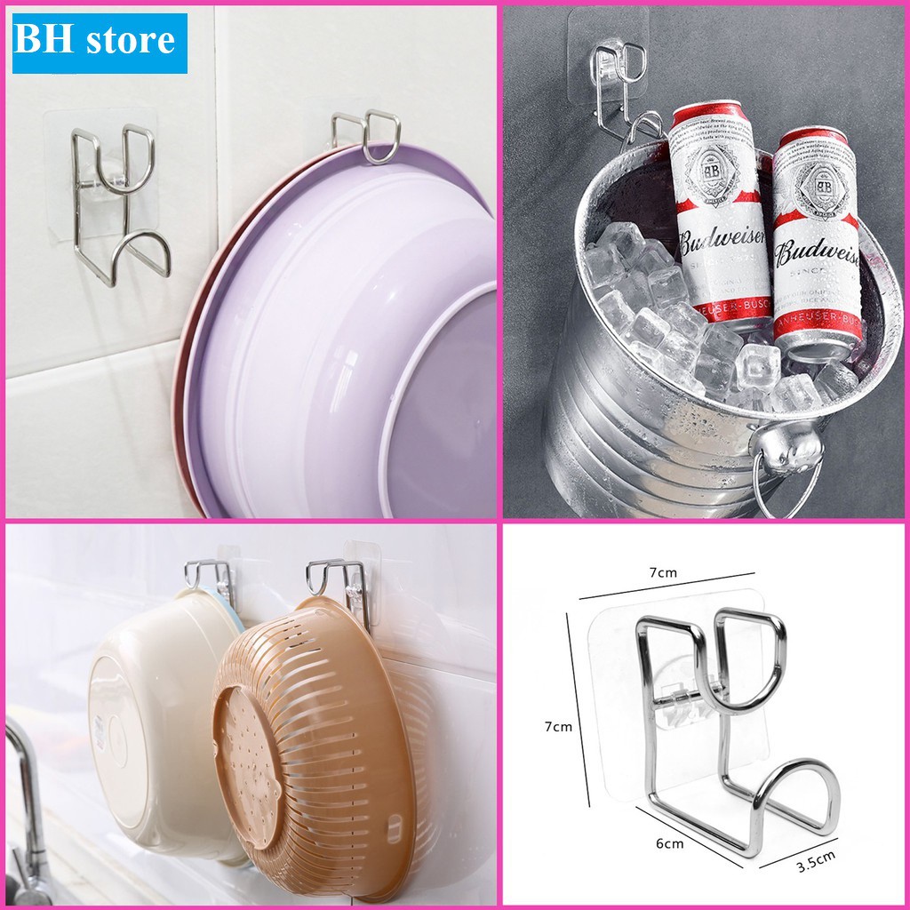 Móc dán tường treo thau chậu, rổ rá - Dụng cụ nhà tắm – Chất liệu Inox ...