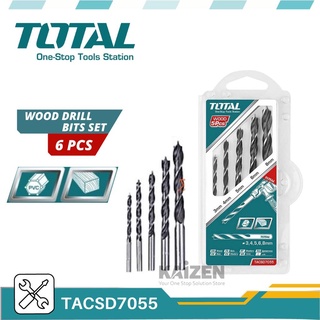Hộp 5 mũi khoan gỗ TOTAL TACSD7055, được làm bằng chất liệu thép cao cấp, Bh 6 tháng Kouritsu Official Store
