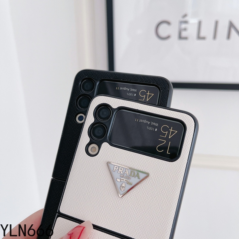 Ốp lưng thời trang cho Samsung Galaxy Z Flip 3 4 5 6 7FE Cover Chống va đập da sang trọng PU + PC Case cho Z Fold 2 3 4 5 6 7 Vỏ bảo vệ điện thoại di động