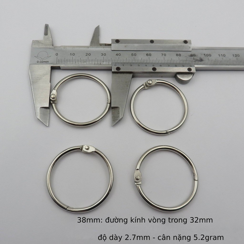 {SHOP BÁN SỈ VÀ LẺ} 38mm Khoen tròn Khoen vòng mở inox, làm flashcard,Đóng Gáy Sách - Album - Nhật Kí-Tài Liệu