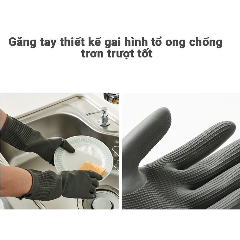 Ảnh Găng tay rửa chén cao su tự nhiên LocknLock ETM830, ETM831, ETM832, size S M L ,có móc treo - K-MALL 3
