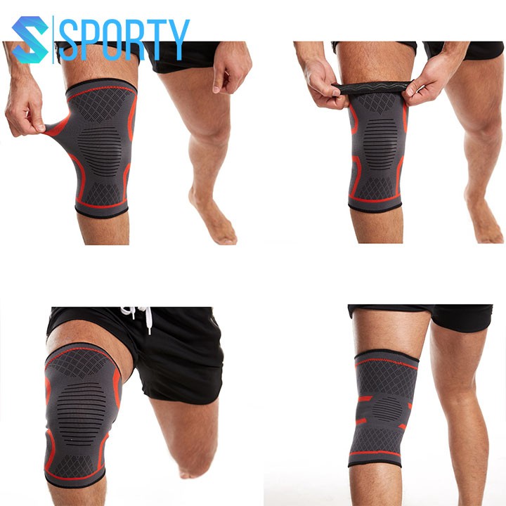 Băng quấn gối bảo vệ cơ đùi, tránh chấn thương 1123 chất liệu vải dệt 3D co giãn, thoáng khí SPORTY