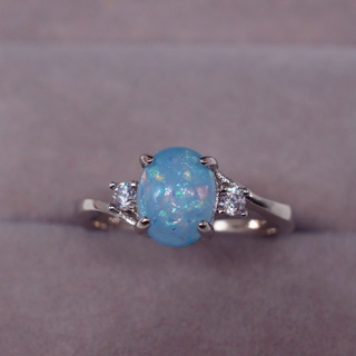 Nhẫn Opal nhiều màu Đá quý cặp đôi
