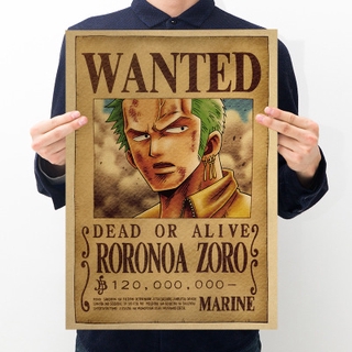 Yt2 ONE PIECE Poster Anime Trang Trí Tường Tranh Luffy Zoro Nami Sanji Retro Kraft Paper Bar Quán Cà Phê Nhà Hàng