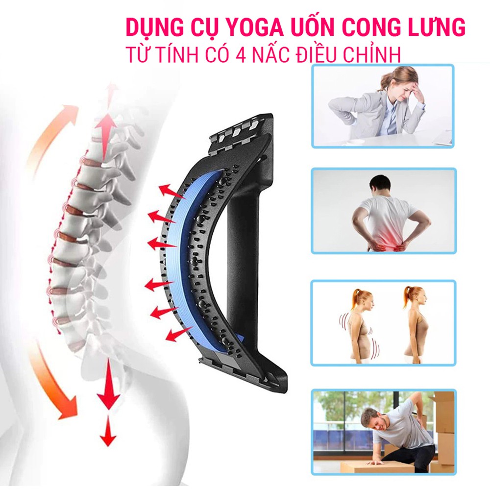 Máy massage lưng có nút từ tính, bảo vệ cột sống 3 tầng có đế điều chỉnh SPORTY YGW39