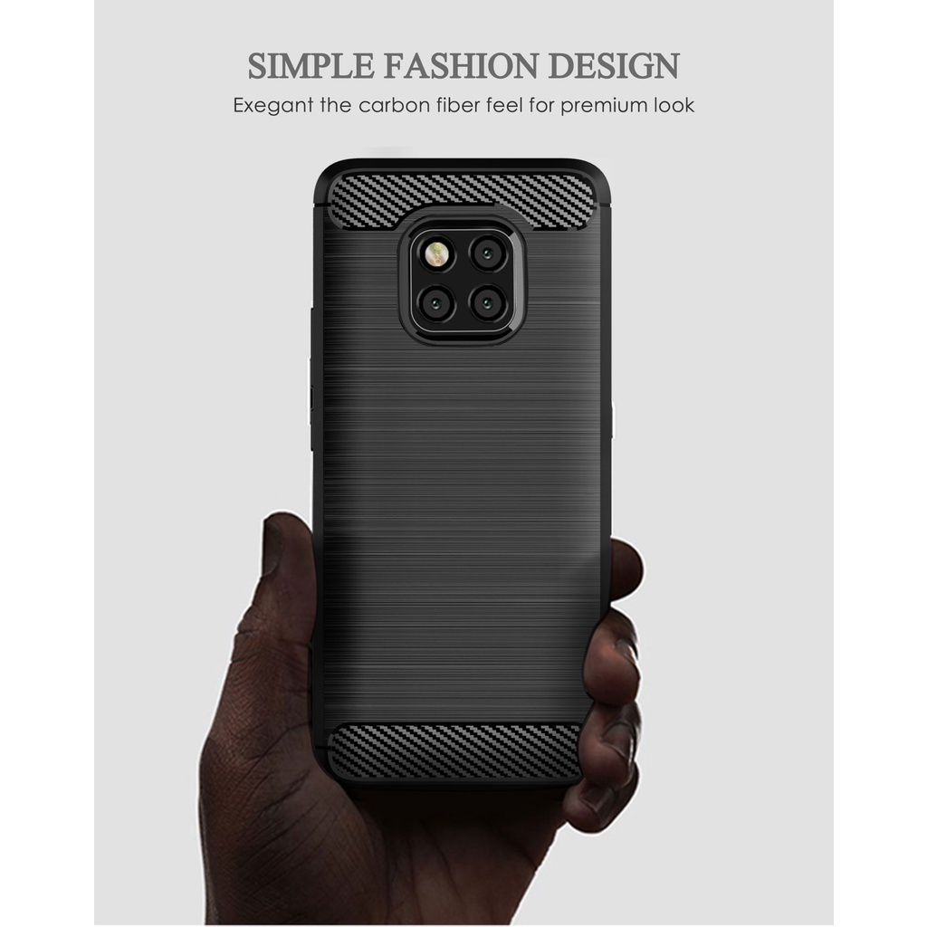 Sọc chải sợi Carbon Huawei Mate 20 lite Pro RS X mate 20X Vỏ điện thoại tpu silicon mềm Vỏ bảo vệ chống sốc