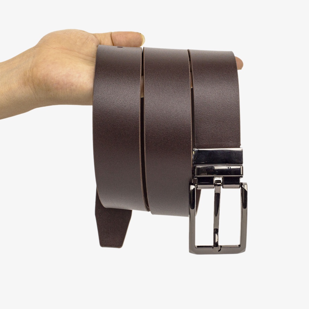Ảnh Thắt lưng nam da bò nguyên tấm Bụi leather - L113, màu nâu, khóa cài bằng thép không gỉ, BH 12 tháng 2