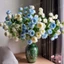 Hoa giả cao cấp - Thu trà chuông 1 cành 4 nhánh 7 bông decor trang trí lọ thủy tinh, bình gốm sứ