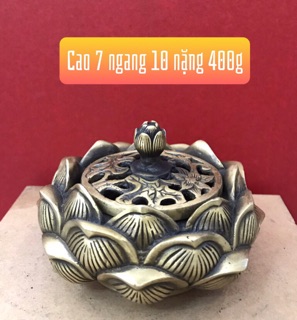 Lư xông trầm sen đốt trầm bằng đồng thờ cúng trang trí phong thủy vật phẩm trưng bày ban thờ nhà cửa quà tặng