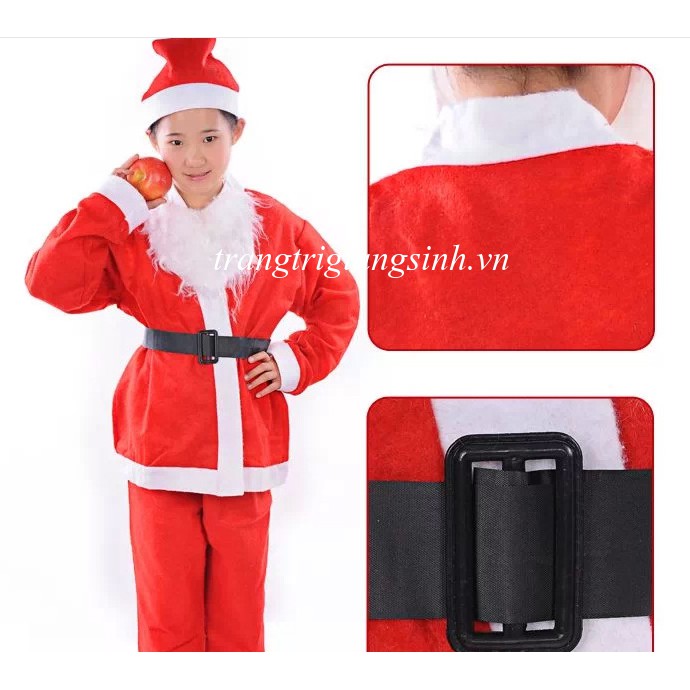 Bộ đồ và váy Noel kèm mũ nỉ cho bé từ 4-12 tuổi